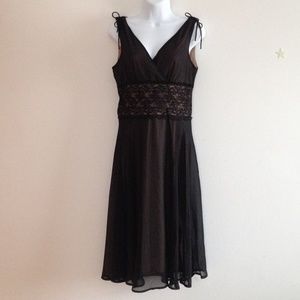 black sheer lacy waist dress
